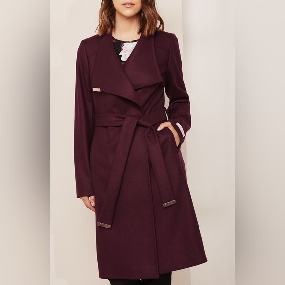 EUC Beautiful Maroon Ted Baker Coat - Picture 1 of 6